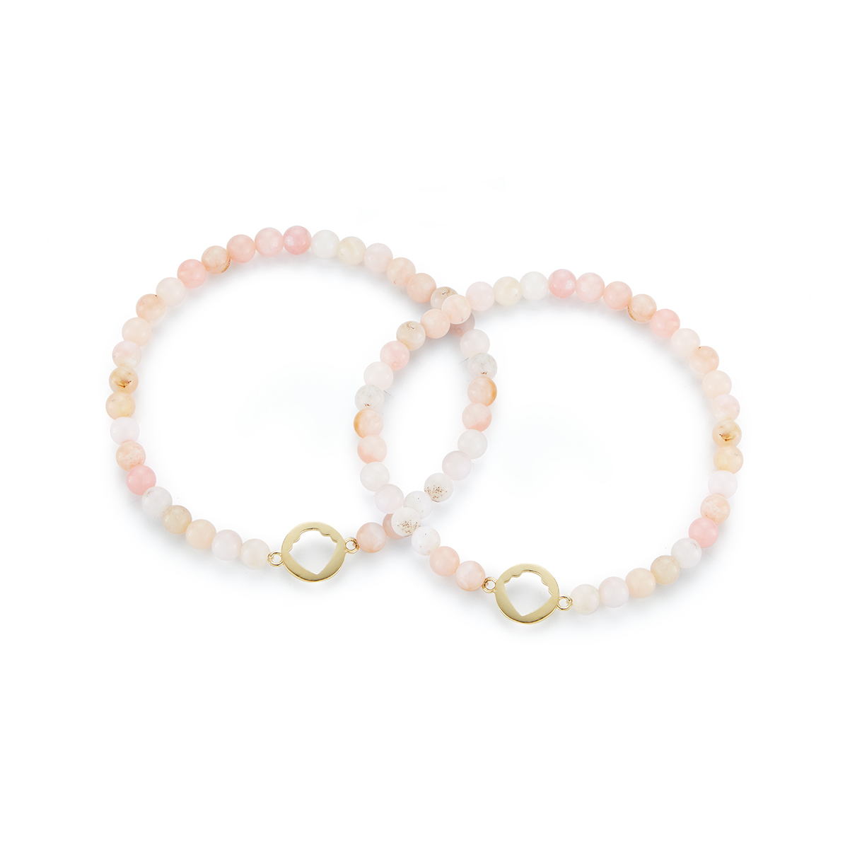 Pink + Gold Beaded Bracelet